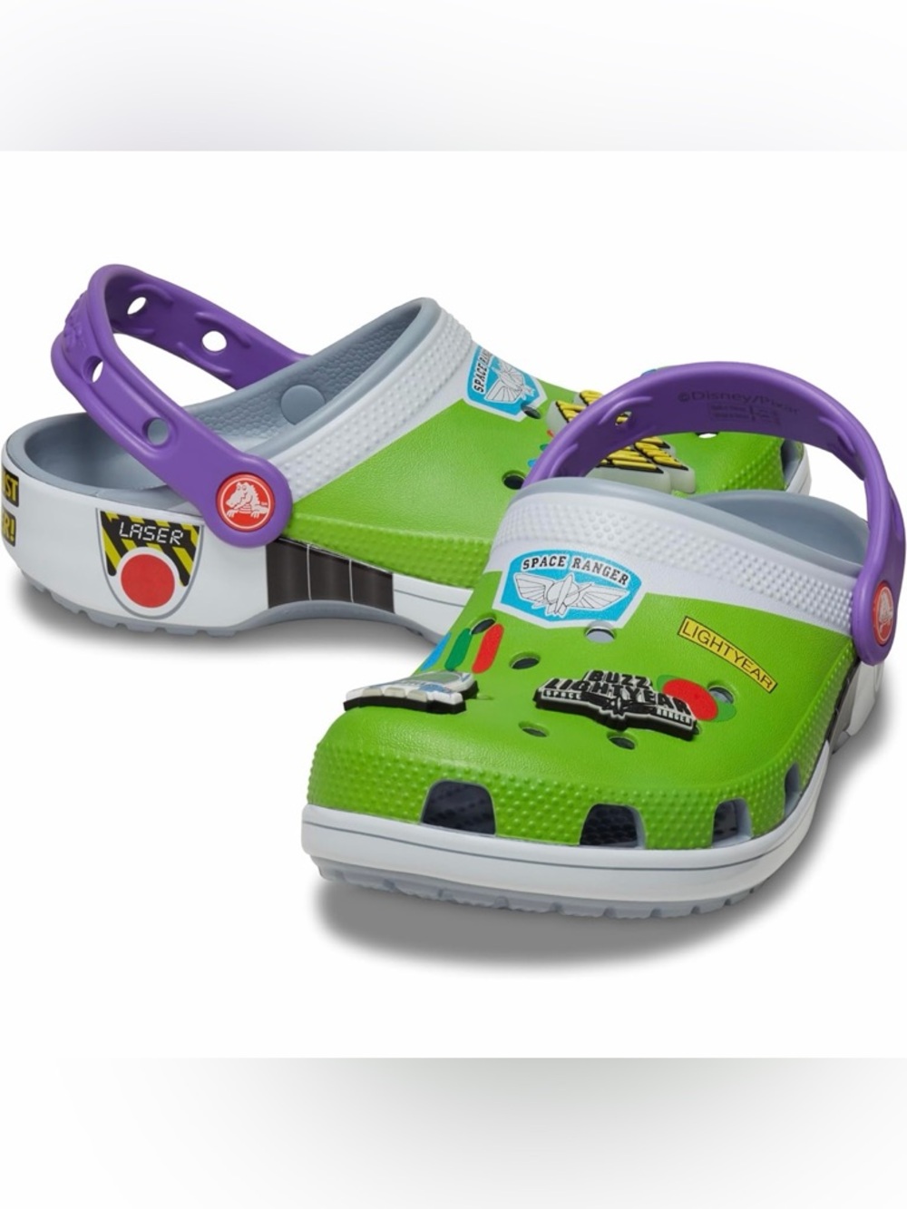 NEW CROCS Buzz Lightyear Clog Sandals Kids' Size 3 Green and Purple